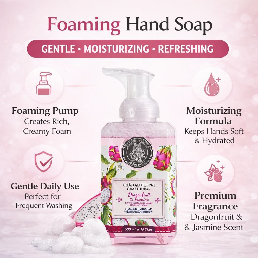 16.9 Fl Oz Foaming Hand Soap with Dragonfruit & Jasmine - Moisturizing & Refreshing
