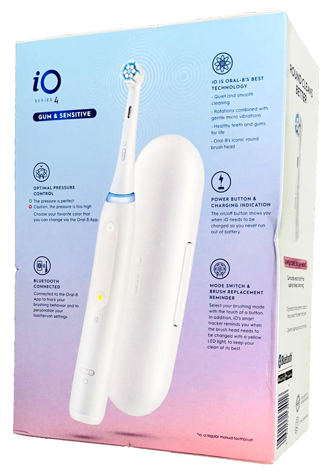 Rechargeable Electric Toothbrush Handle with Charger and Travel Case - Oral-B iO Series 4