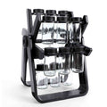 Rotating Spice Rack Carousel with 18 Glass Jars, Labels & Funnel
