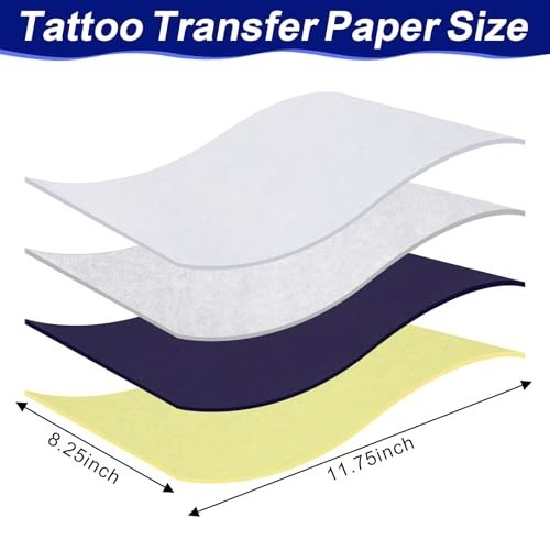 Tattoo Transfer Paper - 50 Sheets 8.25 x 11.75 in for Stencil & DIY Printing