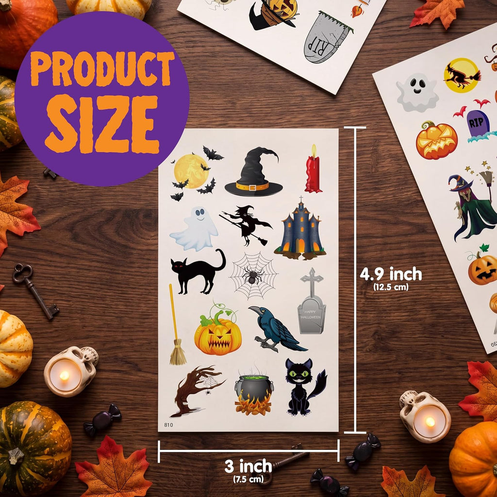 Halloween Glowing Tattoos for Kids 306 PCS – Trick or Treat Party Favors