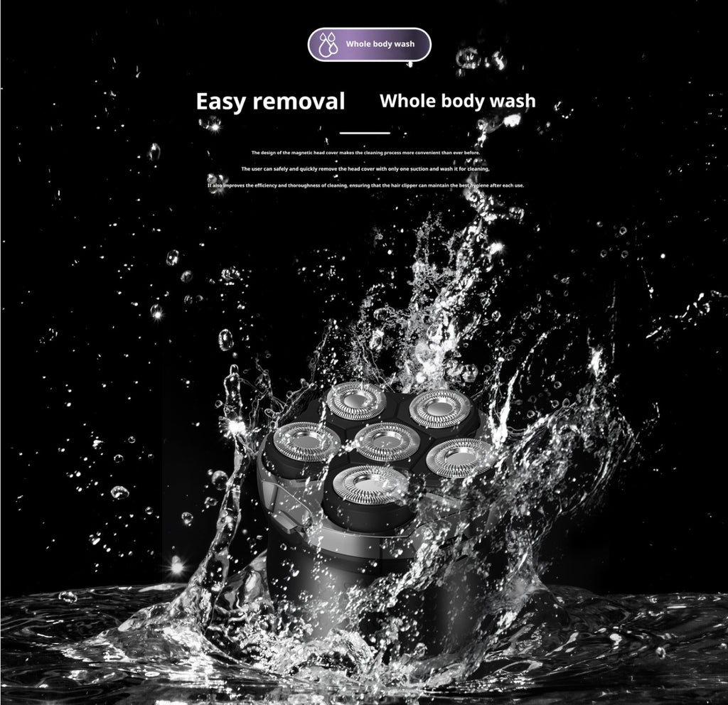 Waterproof 5D Rotary Electric Shaver for Bald Men - Cordless USB Rechargeable