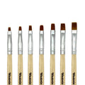 7-Piece Nail Gel Brushes Set for UV Builder, Poly Gel, Manicure, Flat Tips