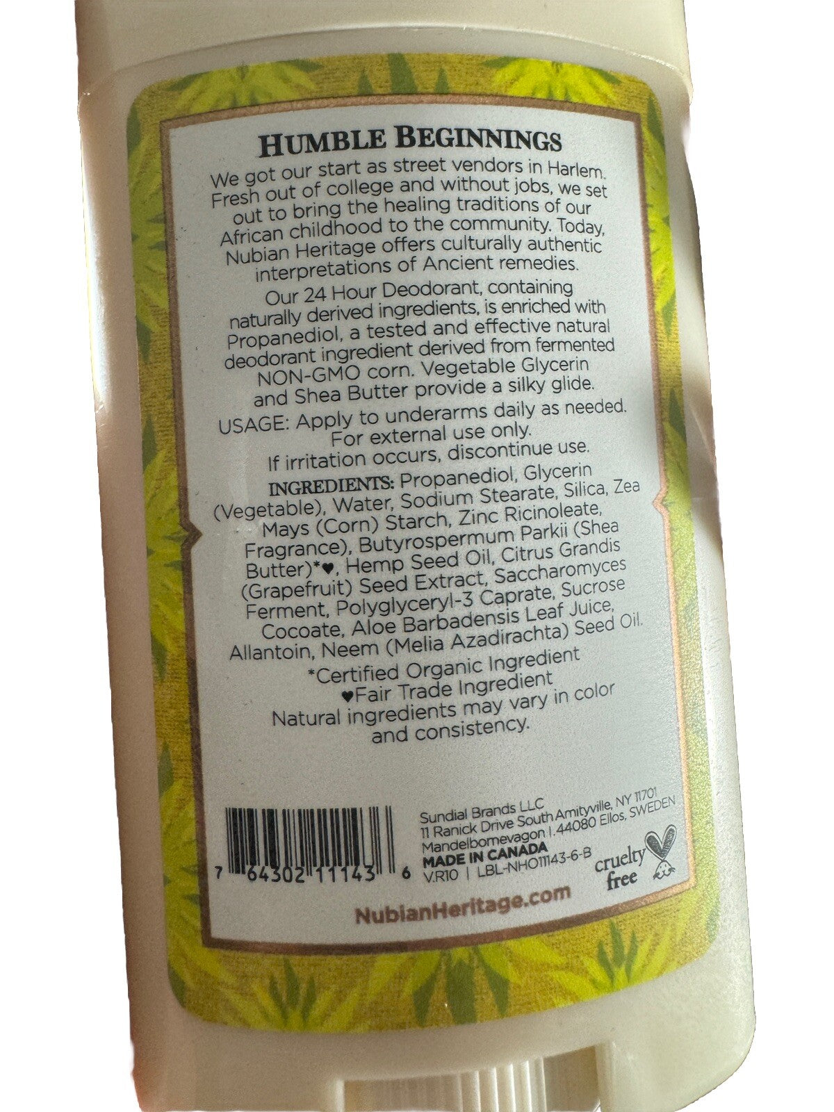 Aluminum-Free Indian Hemp Deodorant 2 Pack - Natural & Gentle