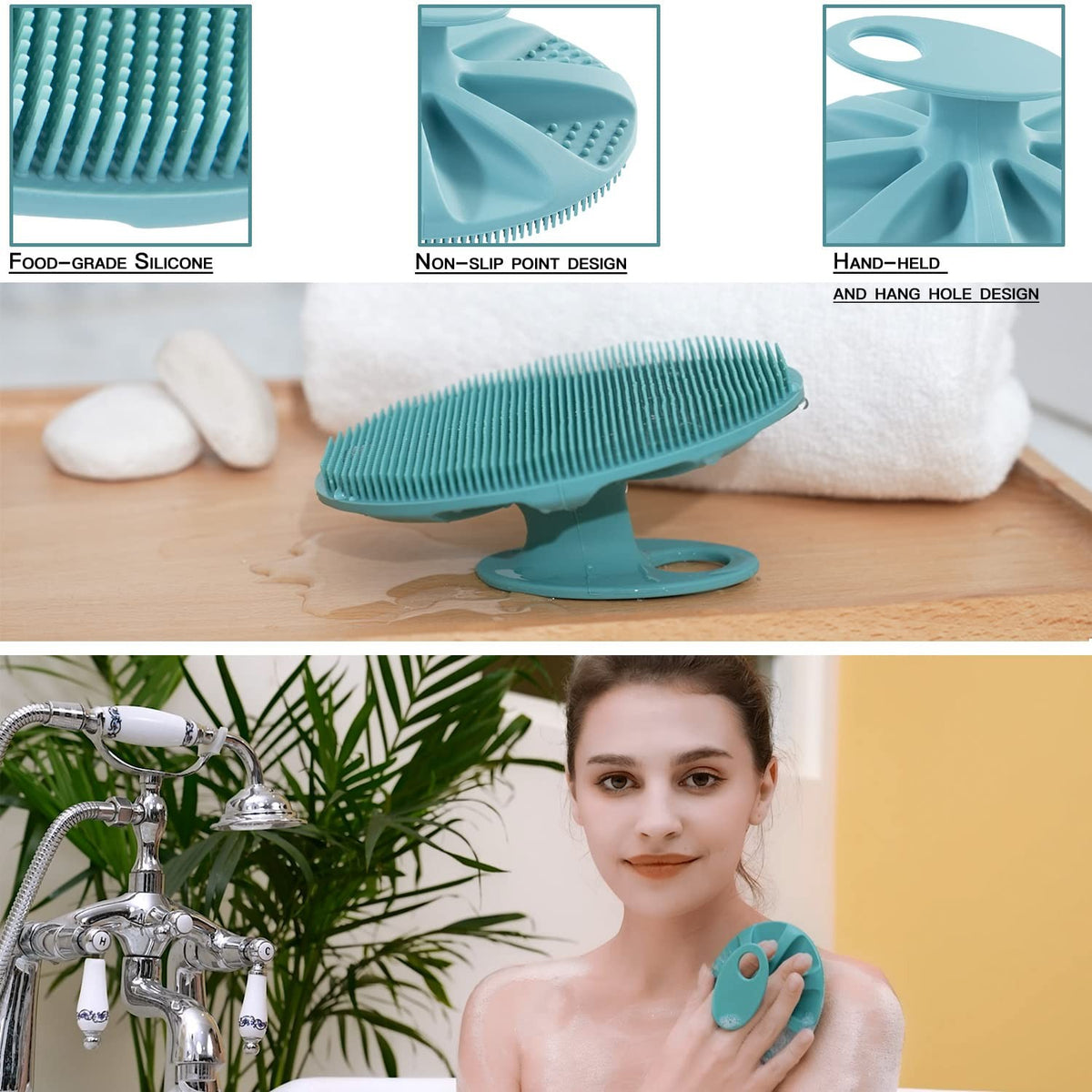 Silicone Body Cleansing Brush Shower Scrubber Exfoliating Bath Tool