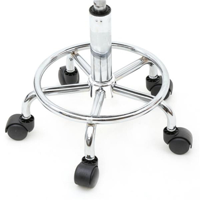 Adjustable Salon Stool with Back Support - Black Round Seat
