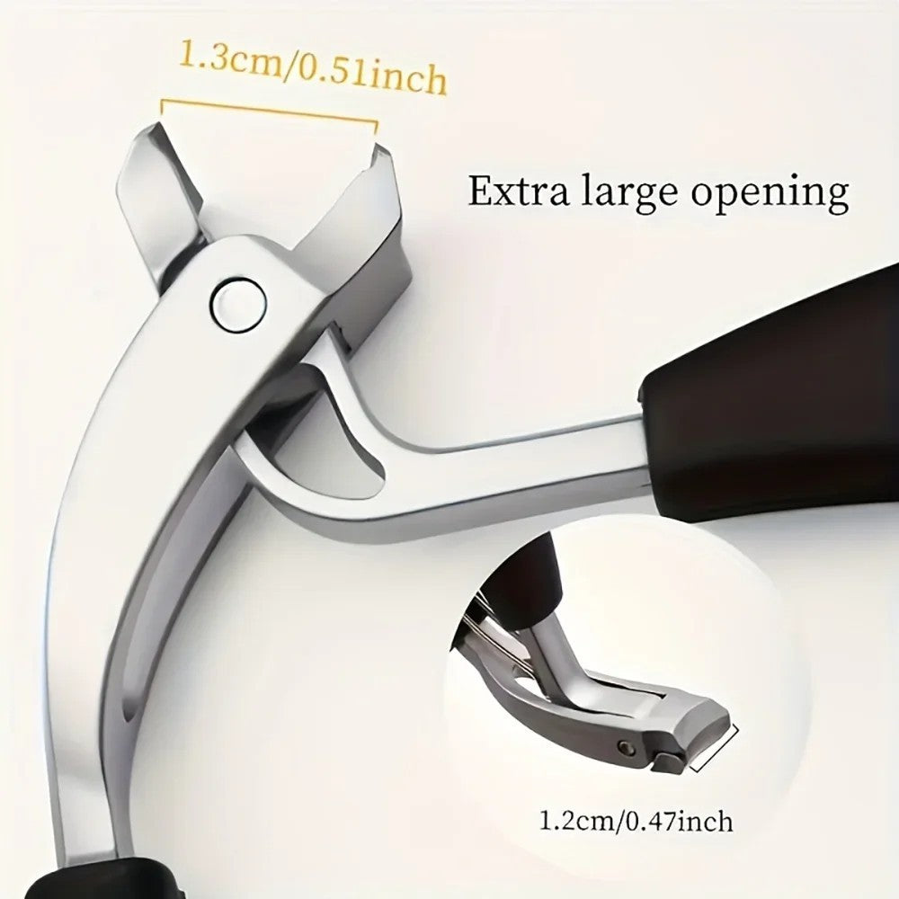 Heavy Duty Long Handle Toenail Clippers for Seniors - Curved Stainless Steel Nail Trimmers