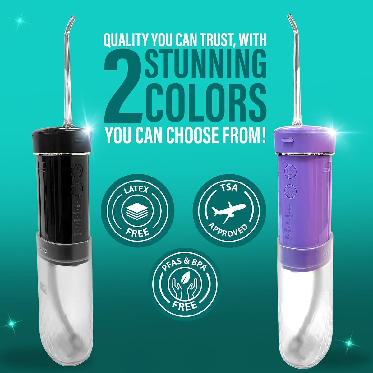 Portable Cordless Water Flosser with Smart Timer & Detachable Tank Lavender