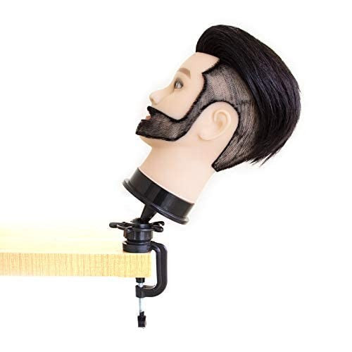 12 Inch Male Human Hair Mannequin Head for Hairdressing Training & Barber Practice