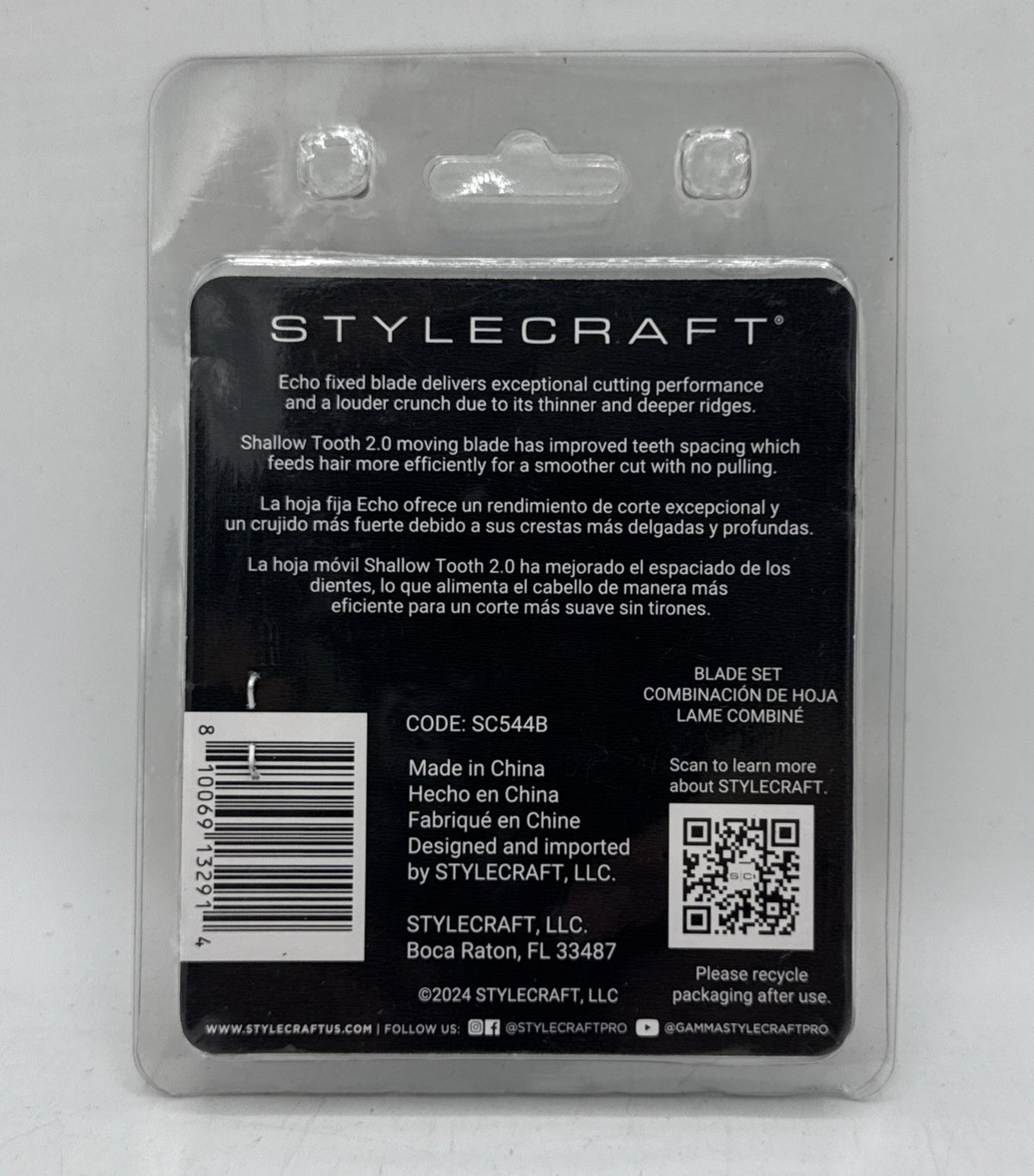 StyleCraft Echo DLC Fixed Blade Knife with Shallow Tooth Cutter Set SC544B
