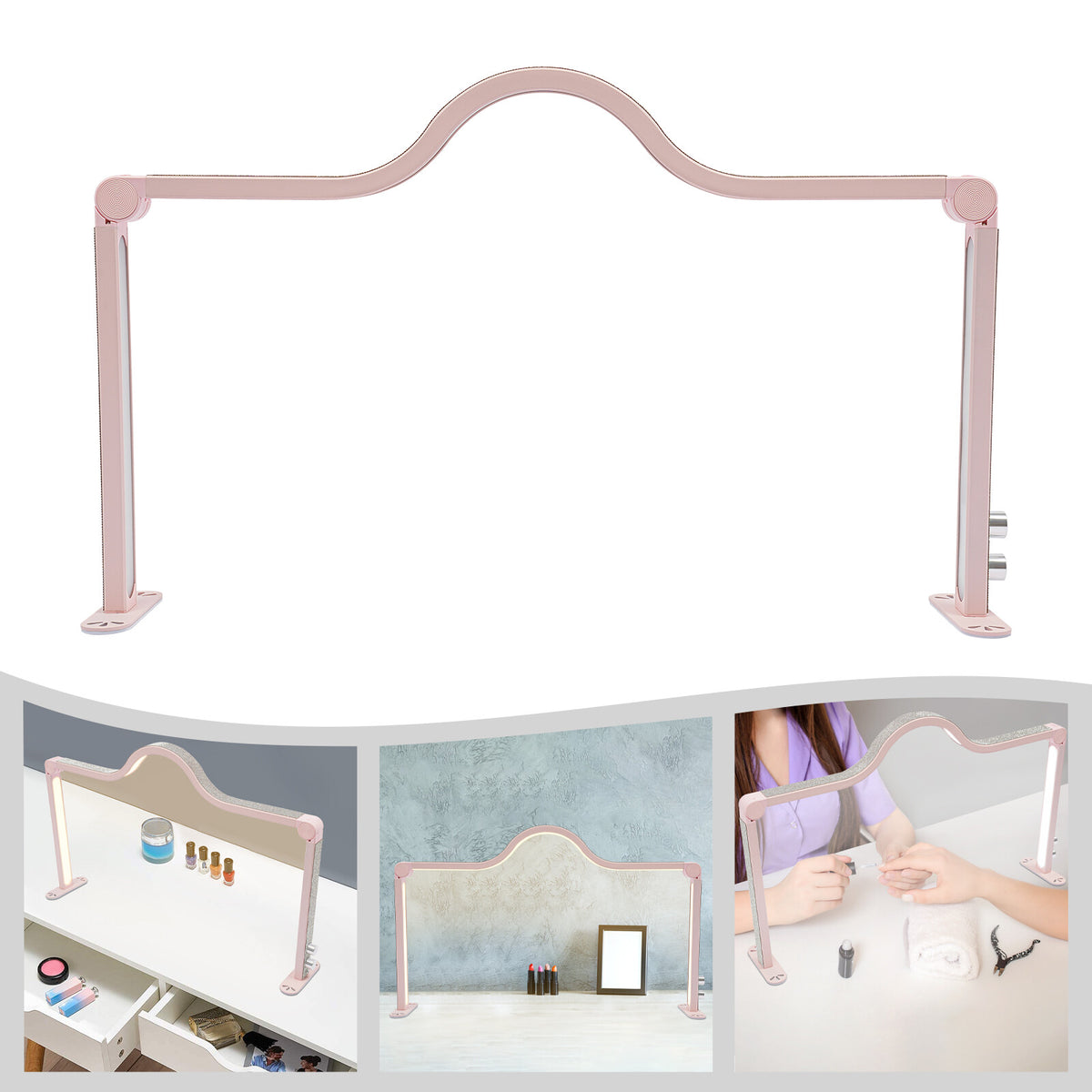 Dimmable Nail Tech Lamp for Desk | Manicure & Lash Light with 48W LED, 3 Modes, Adjustable Color Temperature