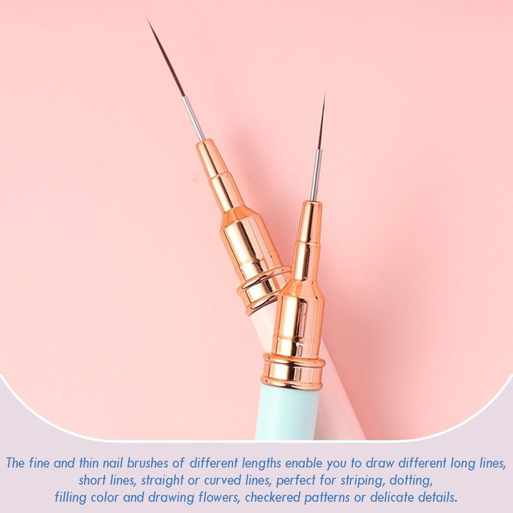 5-Pack Nail Art Liner Brushes Set for Fine Detail Painting