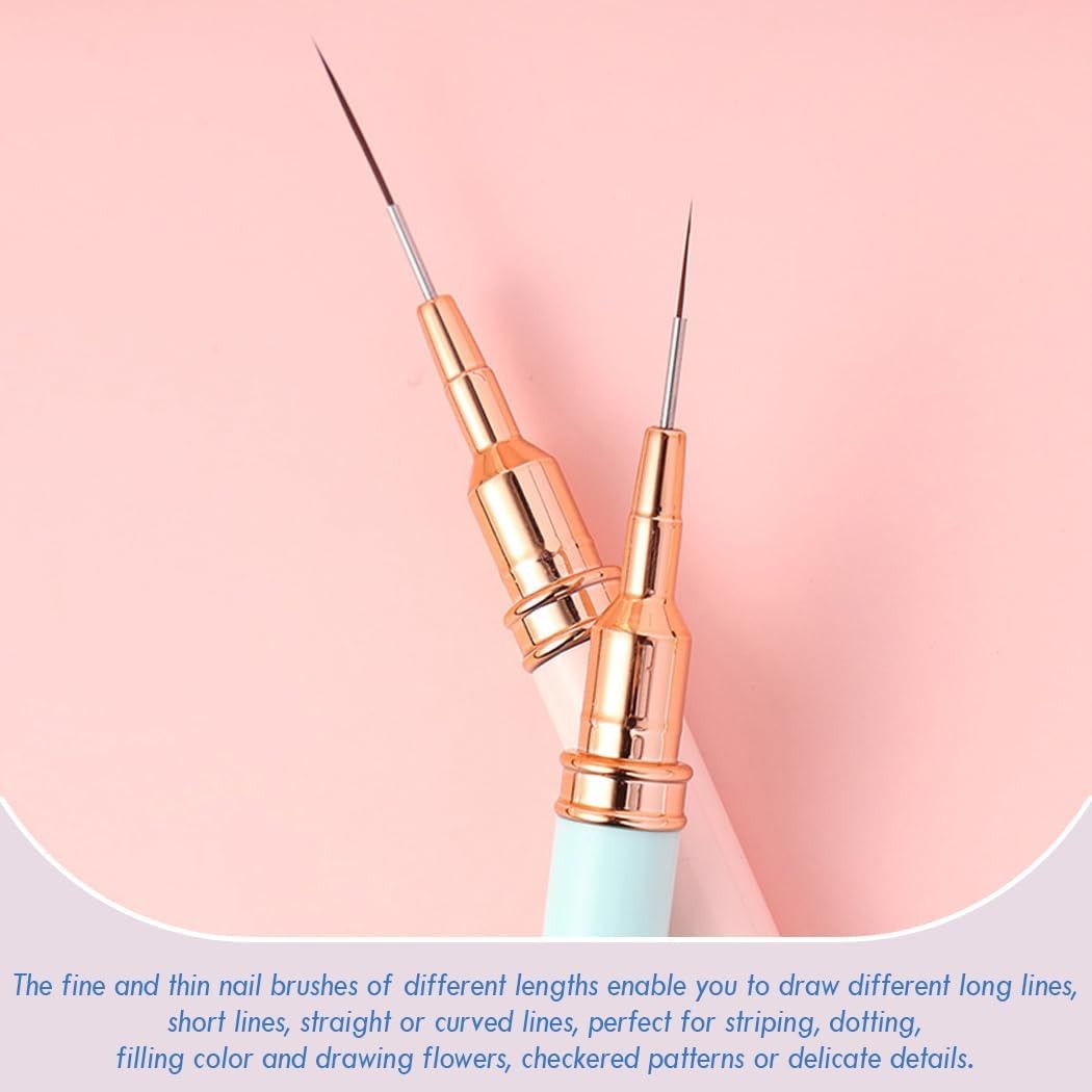 5-Pack Nail Art Liner Brushes Set for Fine Detail Painting