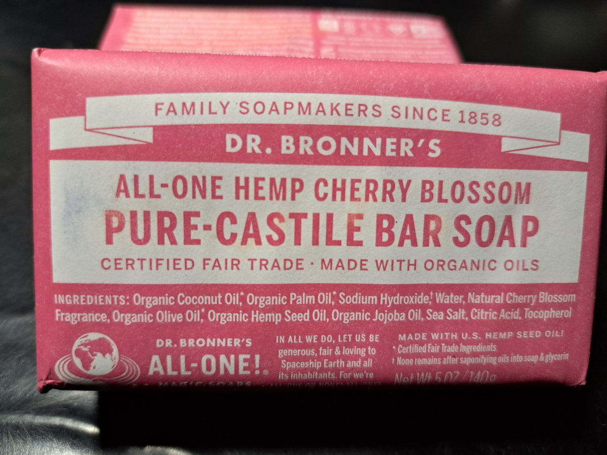 Dr Bronner's Cherry Blossom Magic Bar Soap - Limited Edition Vegan 2 x 5oz