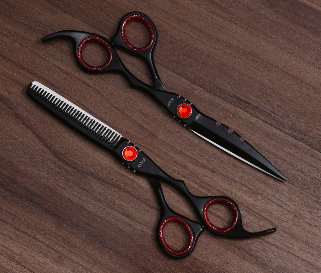 Professional Hair Cutting and Thinning Scissors Set with Razor and Tweezers