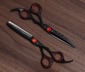 Professional Hair Cutting and Thinning Scissors Set with Razor and Tweezers
