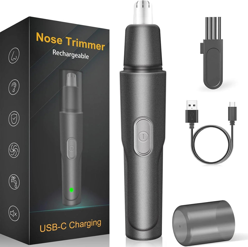 USB Rechargeable Nose & Ear Hair Trimmer - Painless, Compact, Quiet, Portable