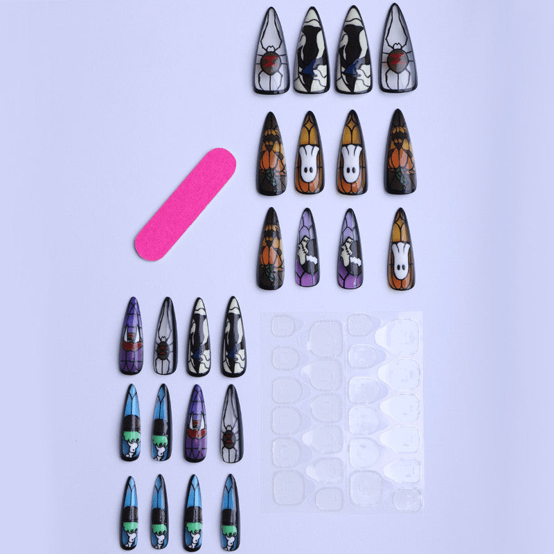48Pcs Halloween Ghost Pumpkin Press On Nails - Spooky Holiday Nail Art