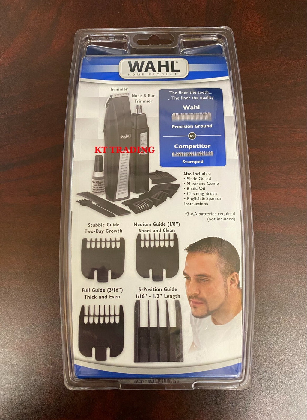 Cordless Nose Ear & Body Hair Trimmer Set with Multiple Guides and Bonus Personal Trimmer