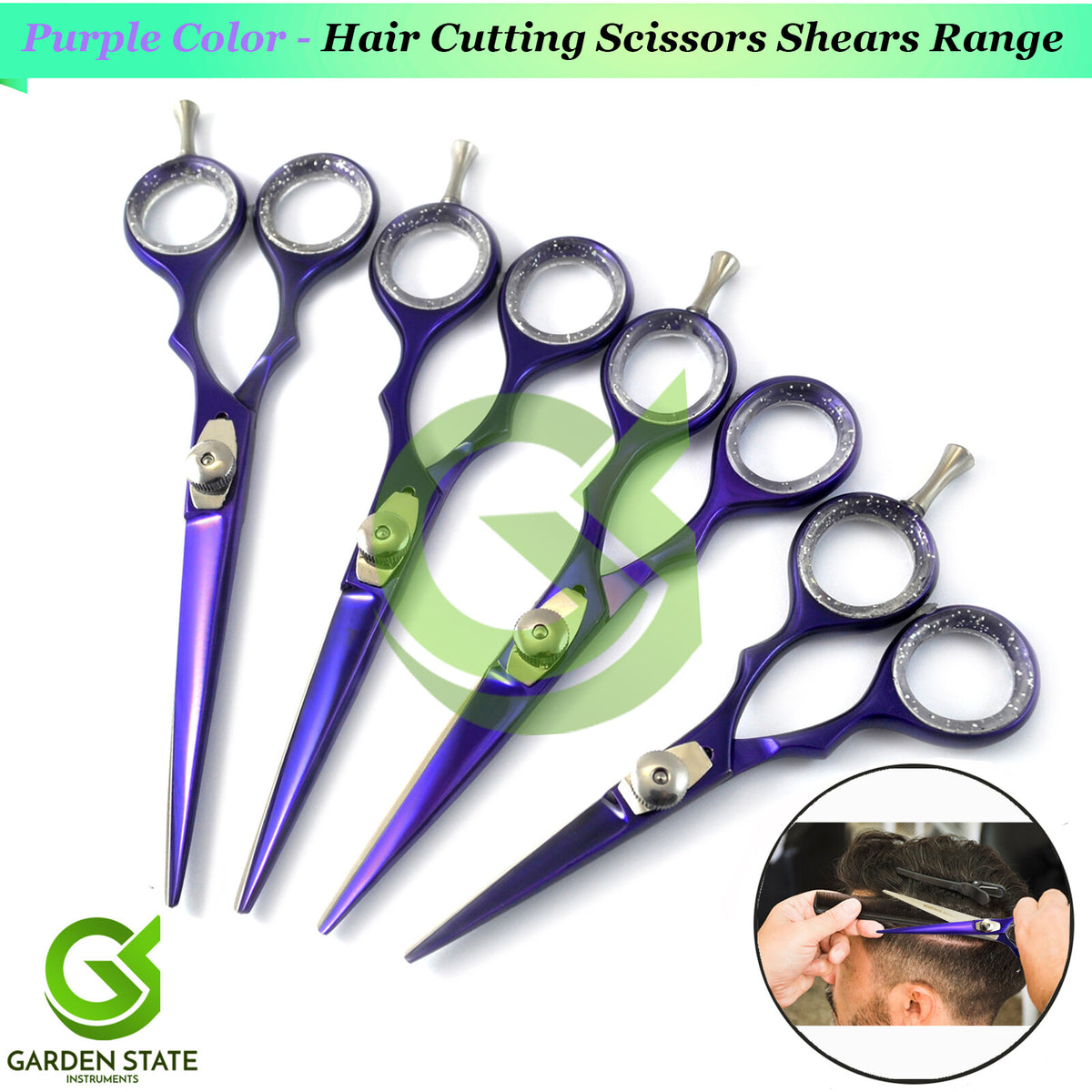 Professional Hair Cutting Scissors Razor Sharp Blades Salon Hair Shears - Purple
