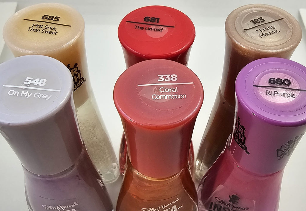 Set of 6 Sally Hansen Insta Dry Nail Polishes - Fast Drying, New