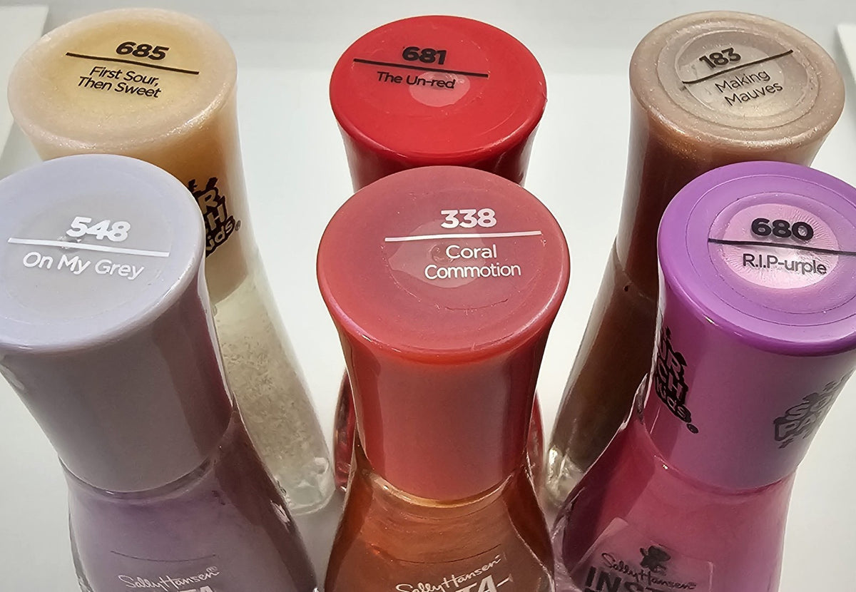 Set of 6 Sally Hansen Insta Dry Nail Polishes - Fast Drying, New