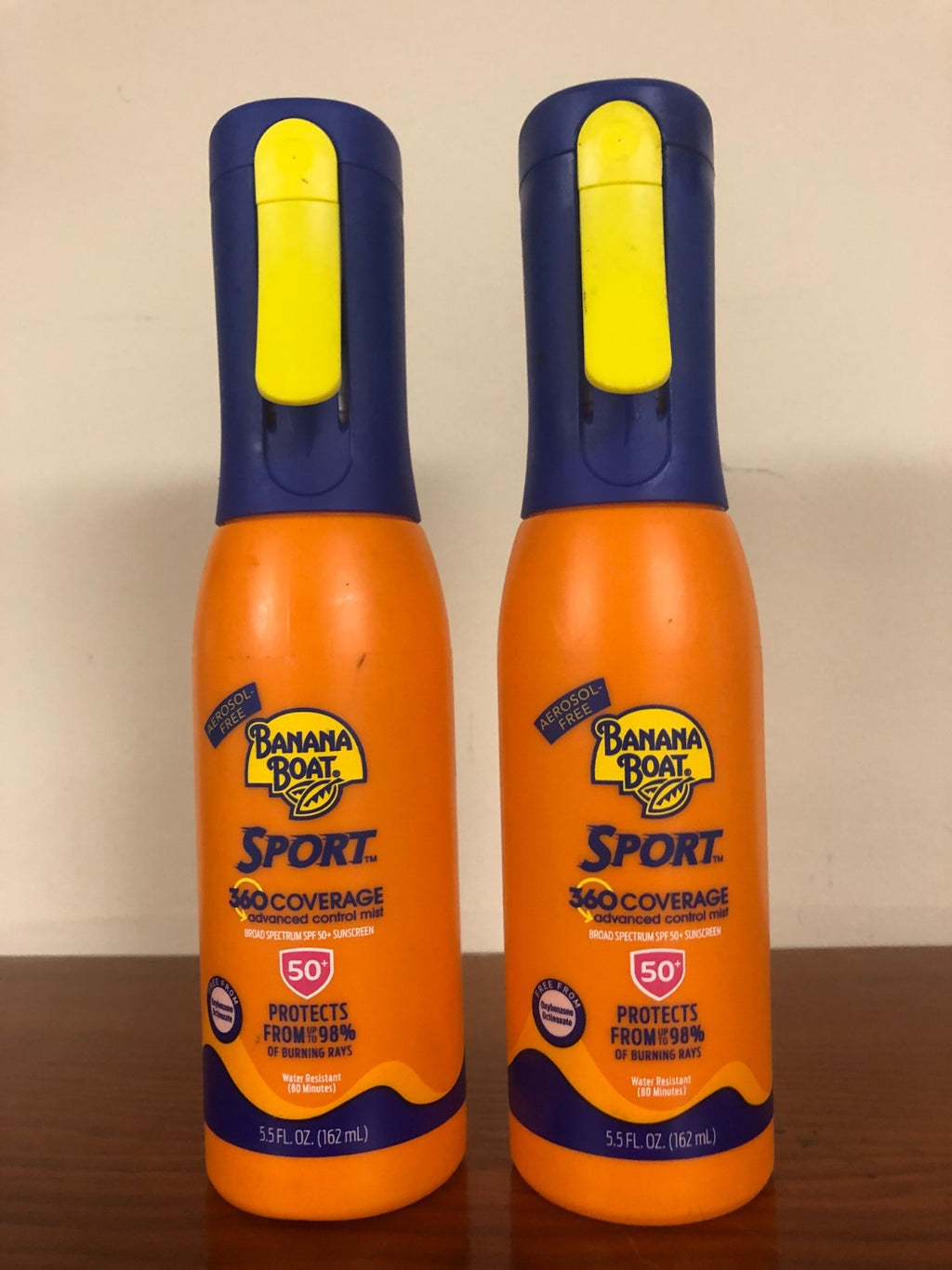 SPF 50 Sunscreen Spray Mist for Sports & Water Activities, Refillable 5.5oz - 2 Pack