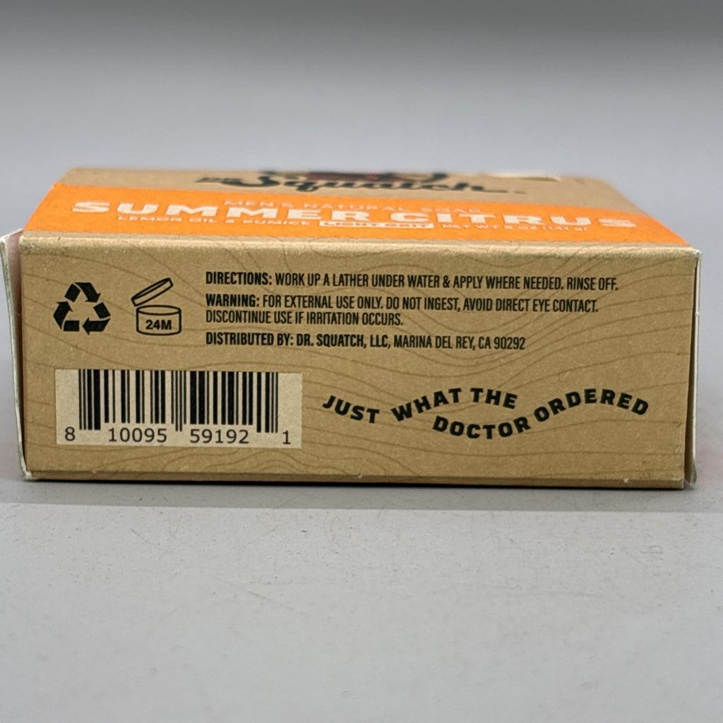 Dr. Squatch Summer Citrus Bar Soap - Natural Men’s Body Cleanser