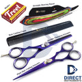 Hairdressing Scissors Thinning Set with Straight Razor & Comb