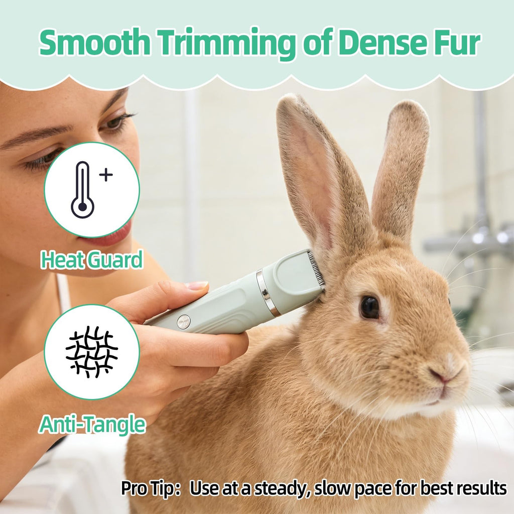 Pet Grooming Kit for Small Animals - Cordless Hair Clipper & Nail Grinder