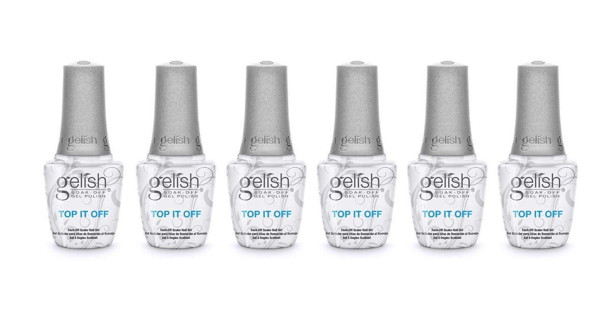 Gelish Soak Off Gel Top Coat 0.5oz Bundle of 6 - UV/LED Nail Sealer
