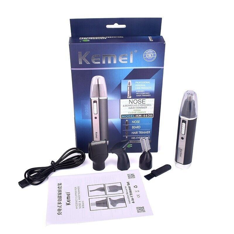 4-in-1 Beard Trimmer Nose & Ear Hair Clippers Set for Men KM-6630