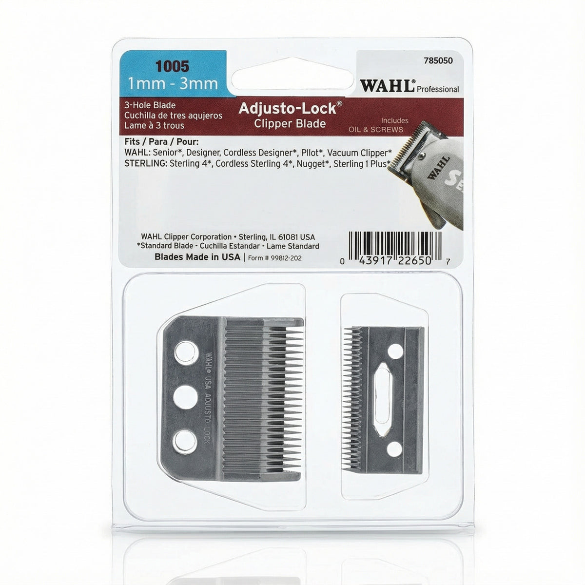 Adjusto-Lock Clipper Blade 1mm-3mm for Wahl & Sterling Models - Made in USA