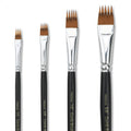 Professional Paint Brush Comb Set - 4 Ergonomic Acrylic, Watercolor & Oil Brushes