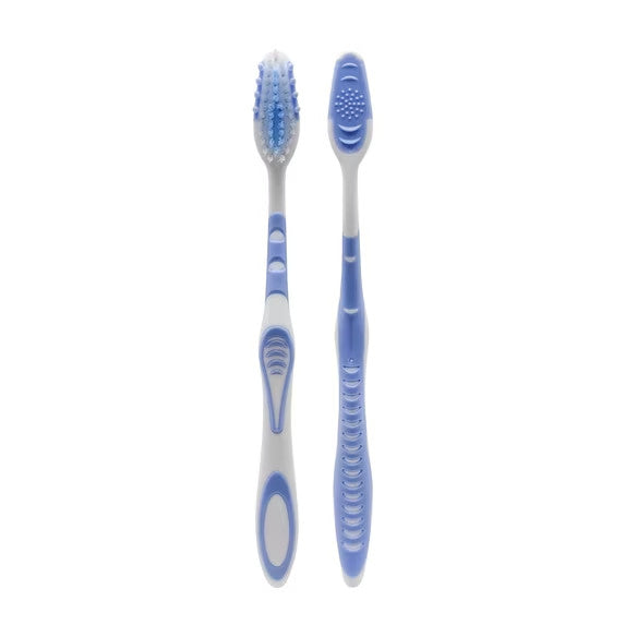 Manual Toothbrushes with Contoured Bristles & Ergonomic Handle - Soft, 6 Pack