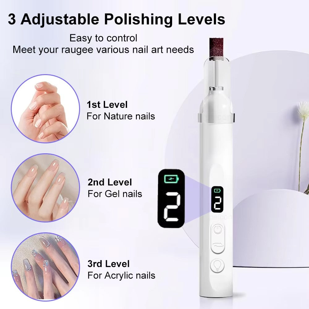 Cordless Electric Nail Drill for Thick Toenails Manicure Pedicure Set with UV Lamp & 6 Grinding Heads