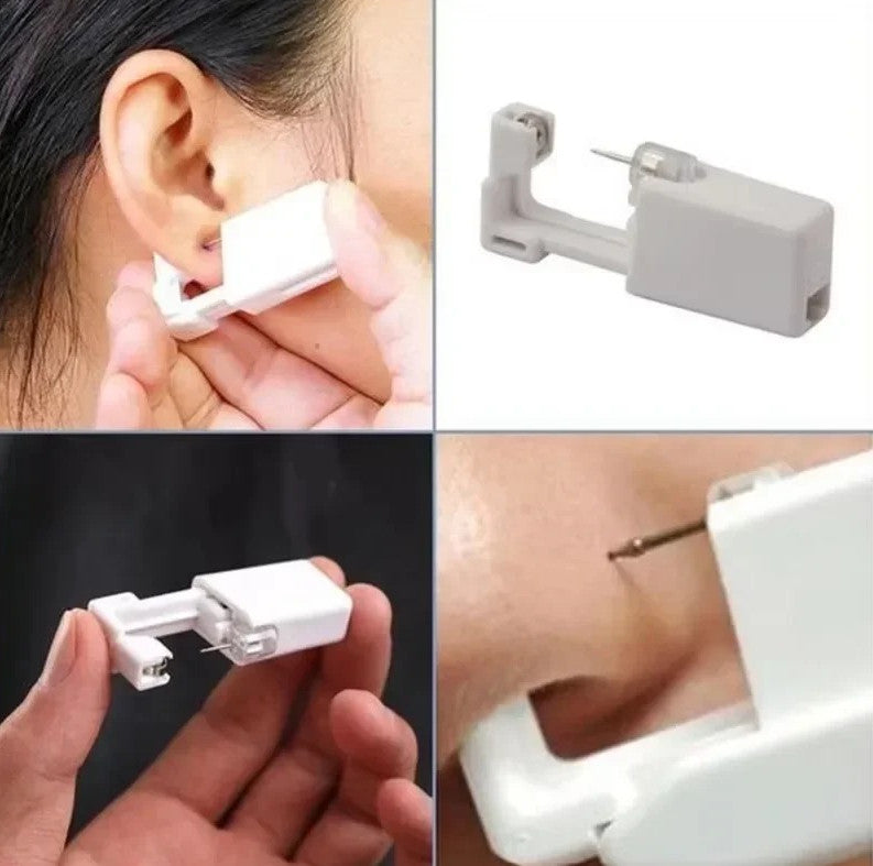 Disposable Ear Piercing Gun Kit 5pcs Sterile Plastic with Stud Earring