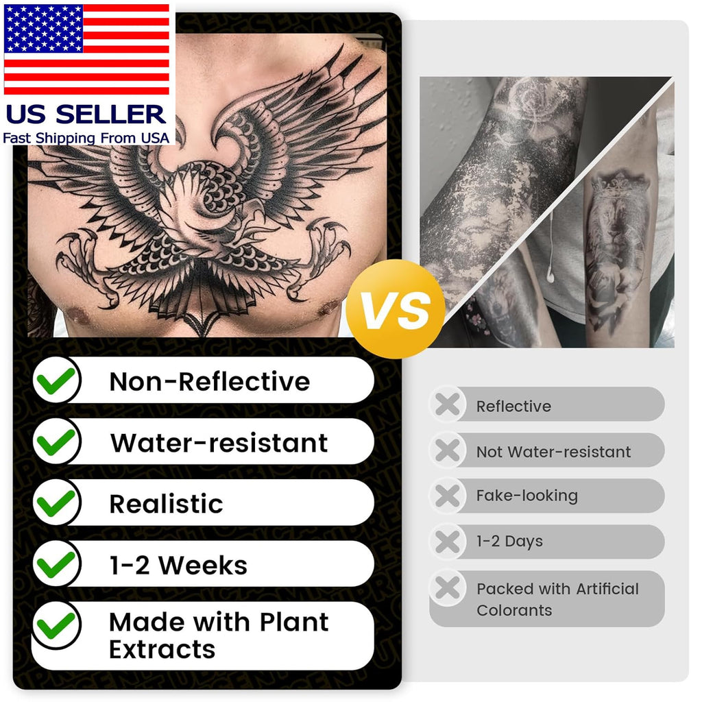 Semi Permanent Tattoo Kit – 2 Realistic Gator Tattoos, Water-Resistant & Skin-Friendly