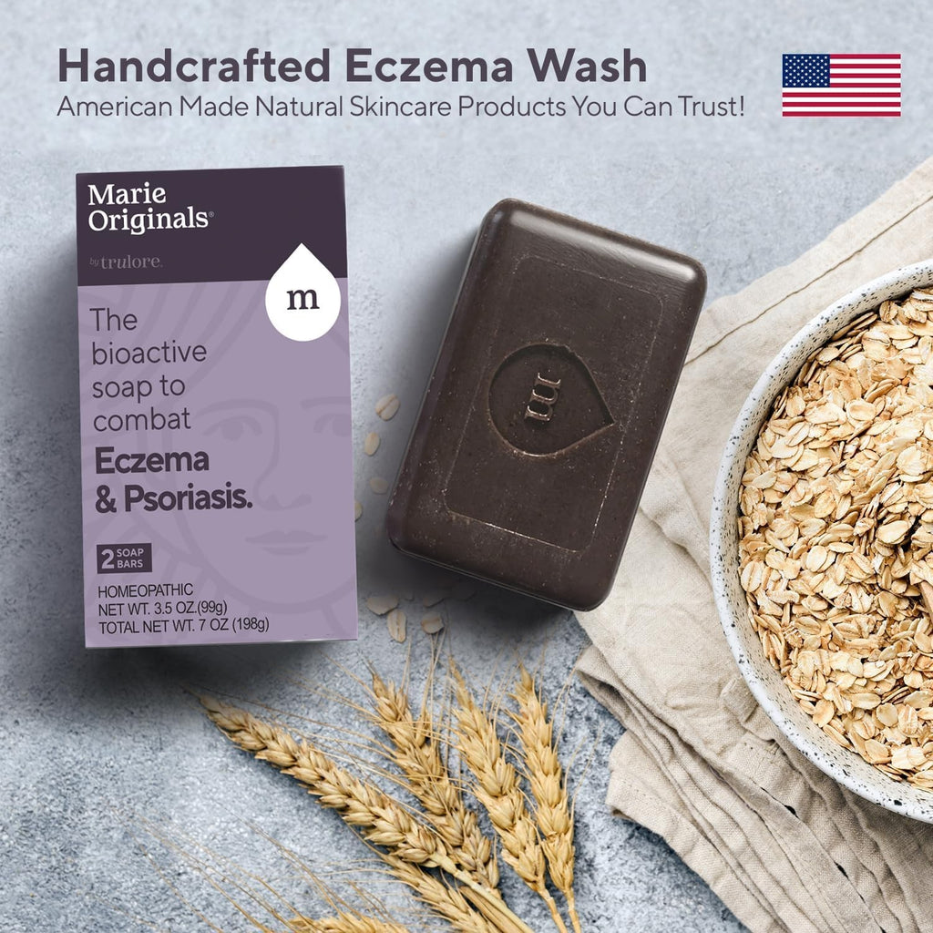 Natural Eczema & Psoriasis Oatmeal Bar Soap for Sensitive Skin - 2 Pack