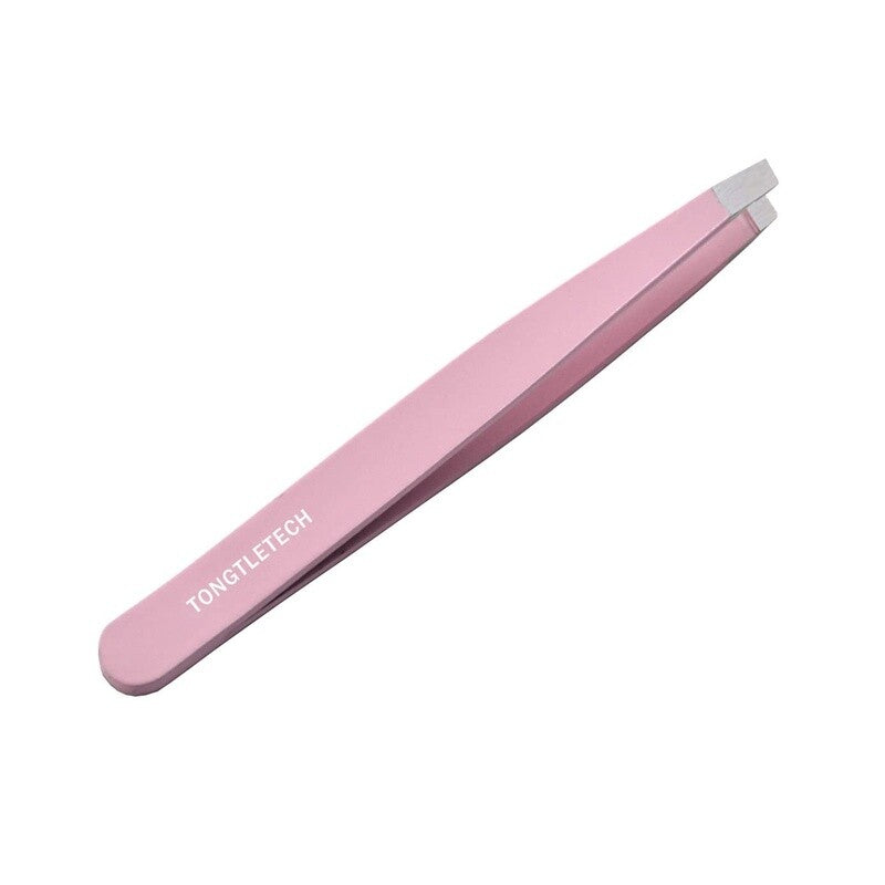 Stainless Steel Precision Slant Tweezers for Eyebrows & Facial Hair - Unisex