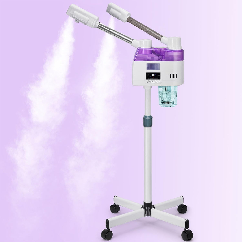 Professional 2-in-1 Facial Steamer with Double Nozzles - Purple
