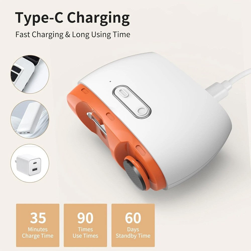 Electric Toe Nail Clippers for Thick Nails - Rechargeable Nail Trimmer with LED Light & Polishing