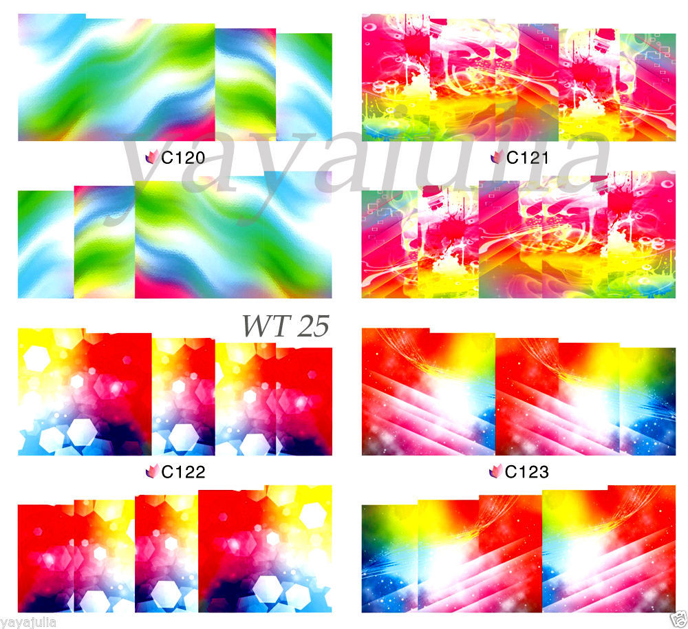 50 Sets Colorful Spring Nail Art Water Transfer Decals - Full Coverage
