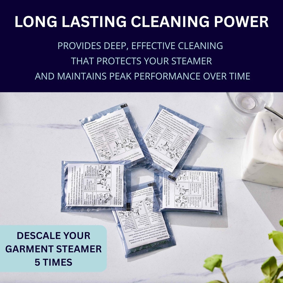 Garment Steamer Descaling Solution - Eco-Friendly Decalcifier Pack of 5