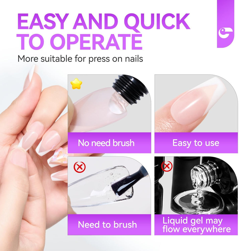 Solid Nail Glue Gel for Press-On Tips - Long-Lasting 30g