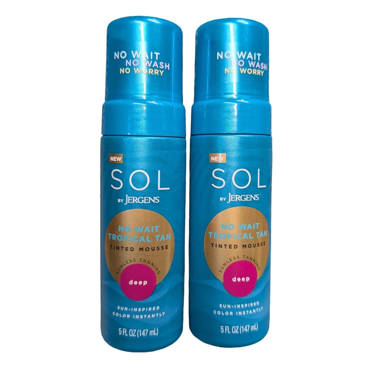 Self Tanner Mousse Deep Tan 2 Pack - Quick-Dry, No Transfer, Coconut Water