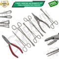 Body Piercing Kit Tools - Penington/Sponge Forceps, Kelly & Ring Plier Set