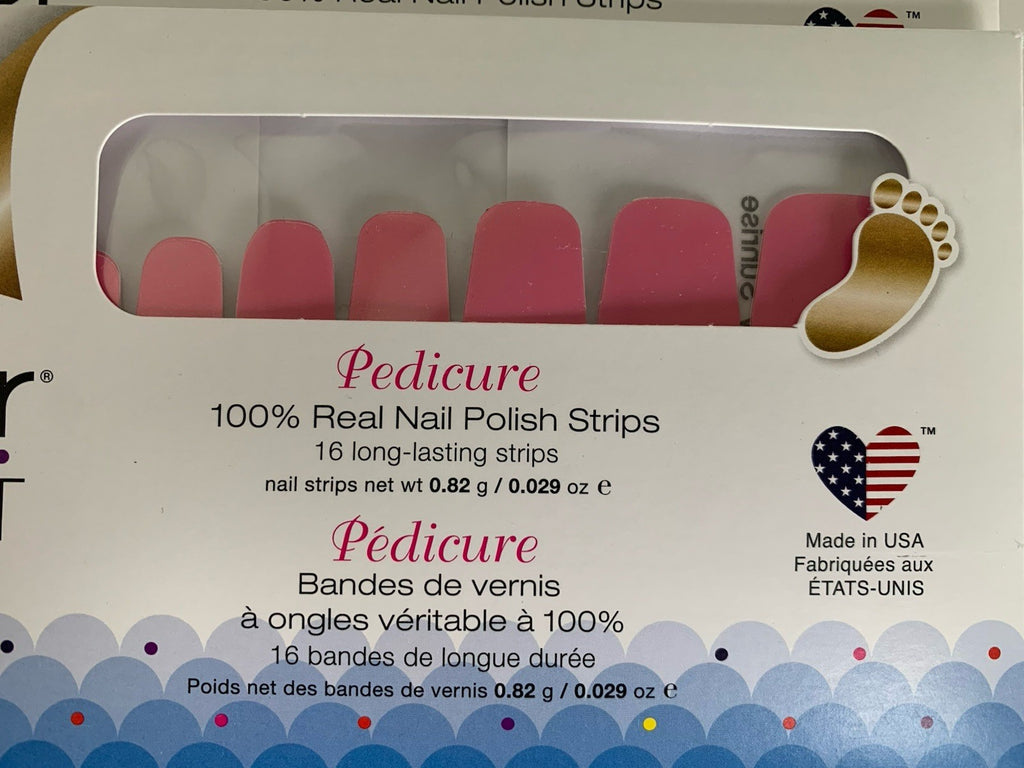 Pedicure Nail Strips Lot of 3 - Evening Sky & Strawberry Colors