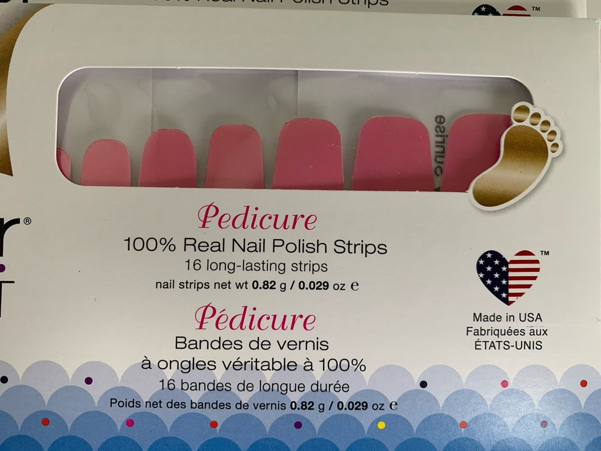 Pedicure Nail Strips Lot of 3 - Evening Sky & Strawberry Colors