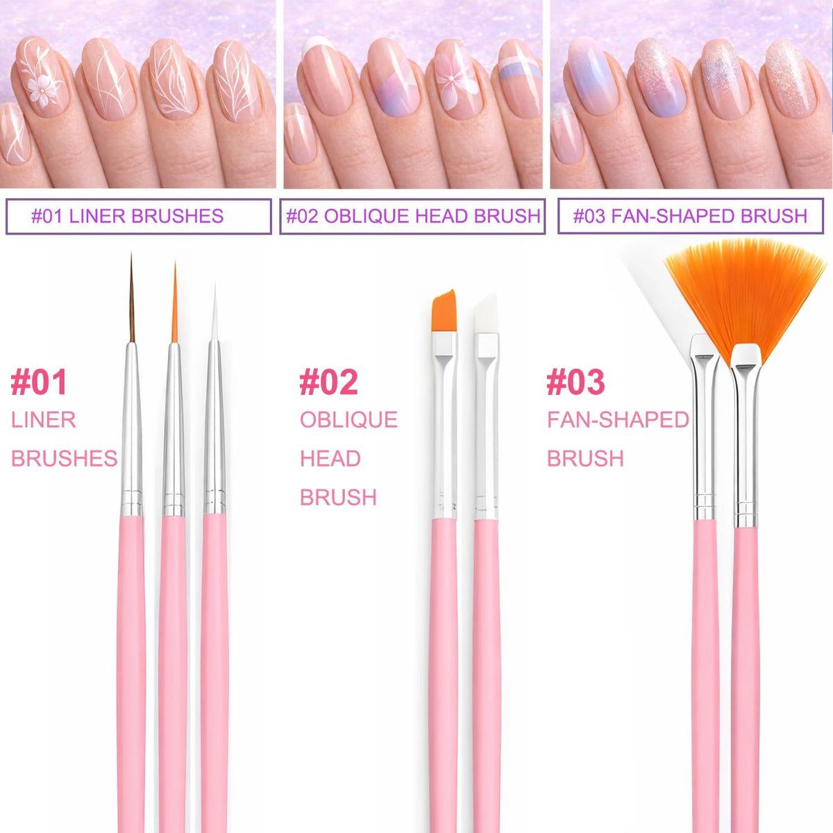 15-Piece Nail Art Brush Set with Dotting Tools & Palette for Beginners